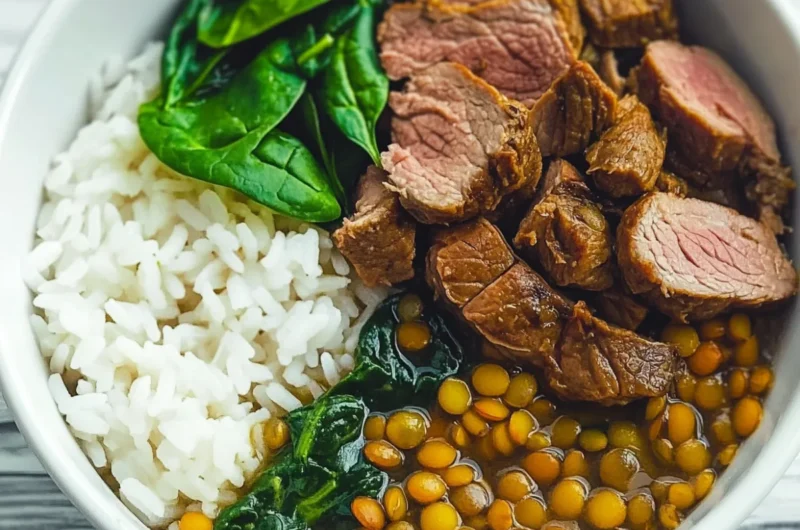 Lamb Lentils Rice Spinach Recipe