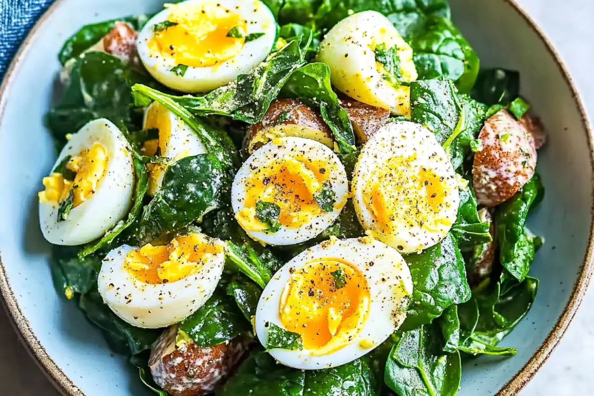 spinach salad with boiled eggs recipe