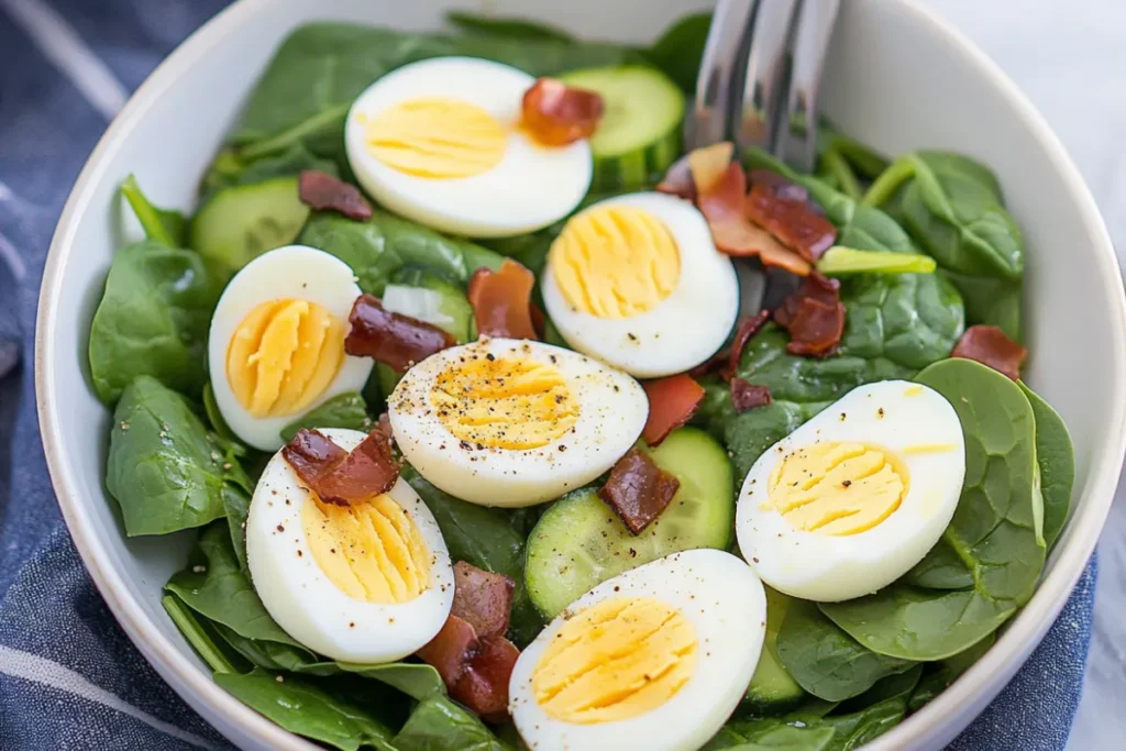spinach salad with boiled eggs recipe