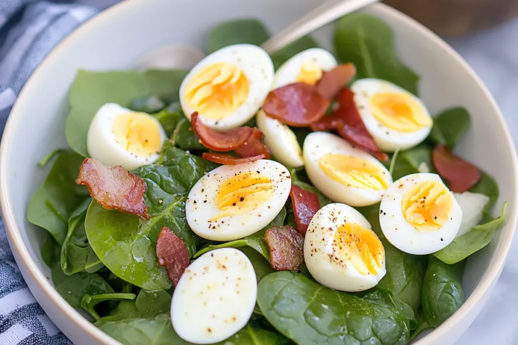 spinach salad with boiled eggs