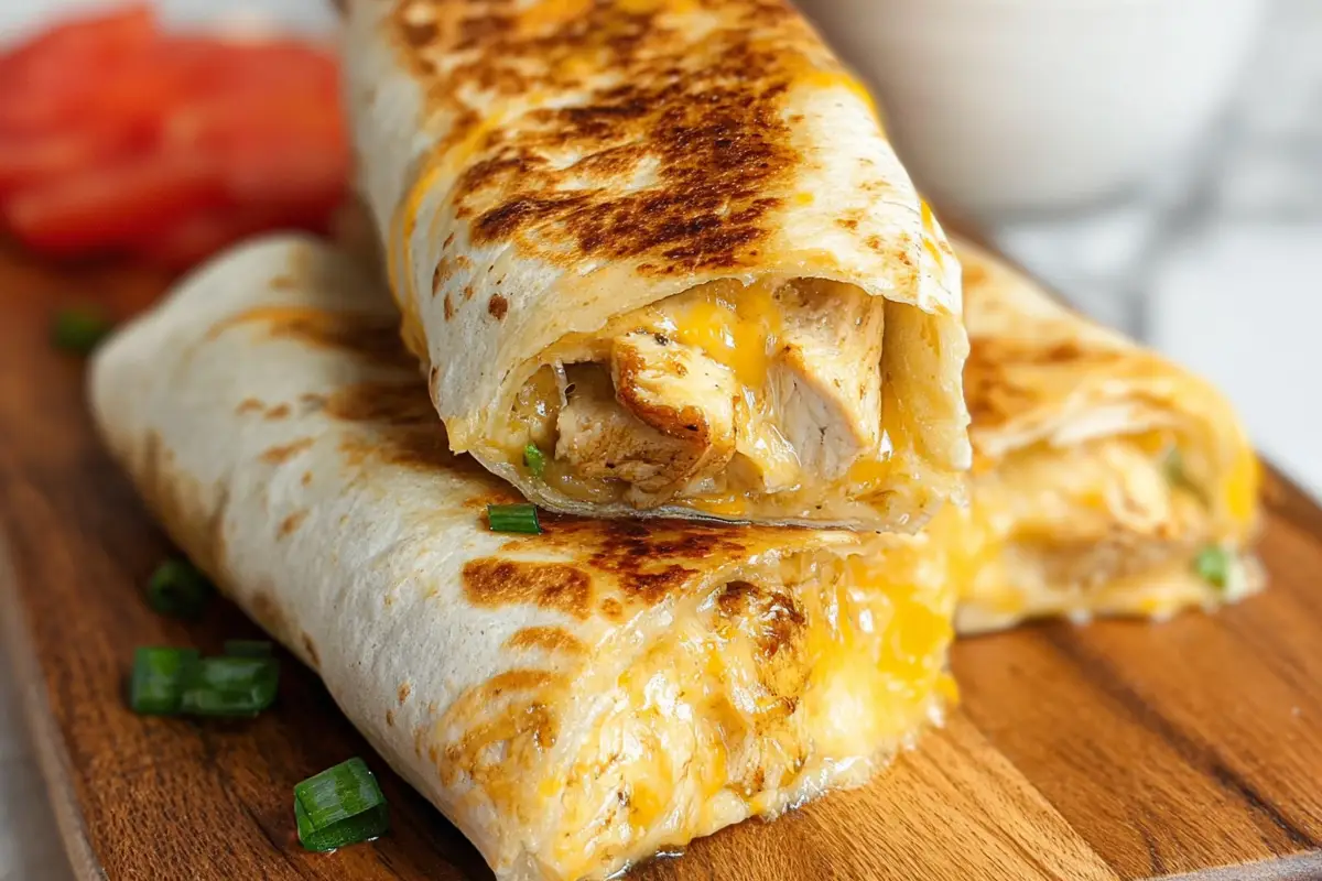 Cheesy Garlic Chicken Wraps