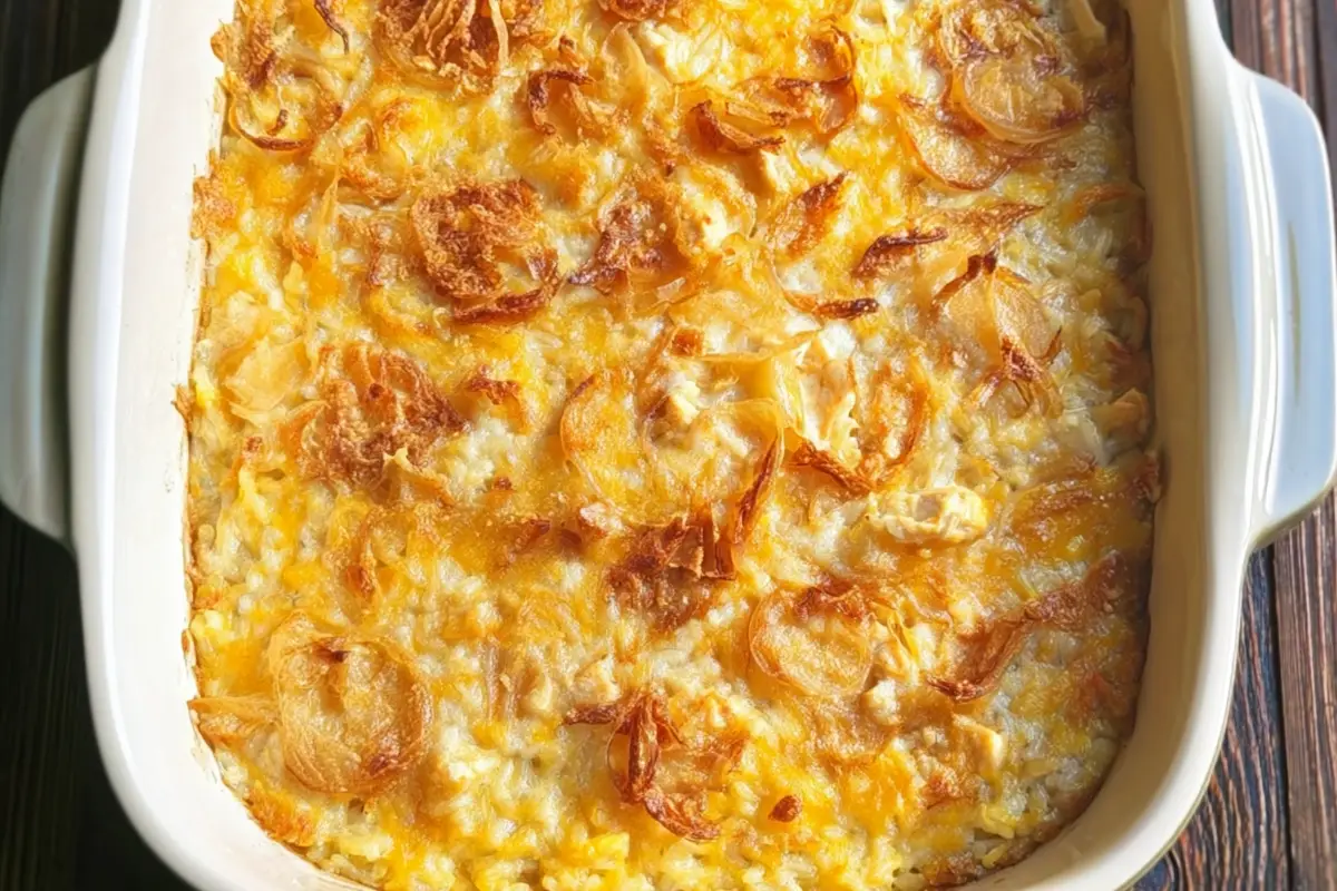 French Onion Chicken Rice Casserole
