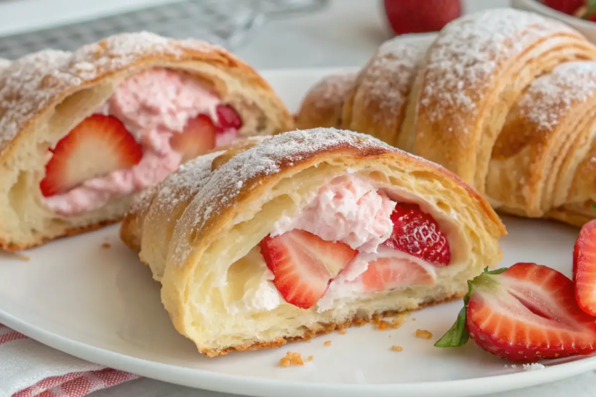 Strawberry Cream Croissants