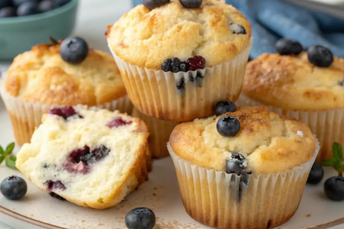 Cottage Cheese Blueberry Muffins