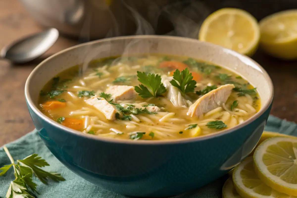 lemon chicken orzo soup