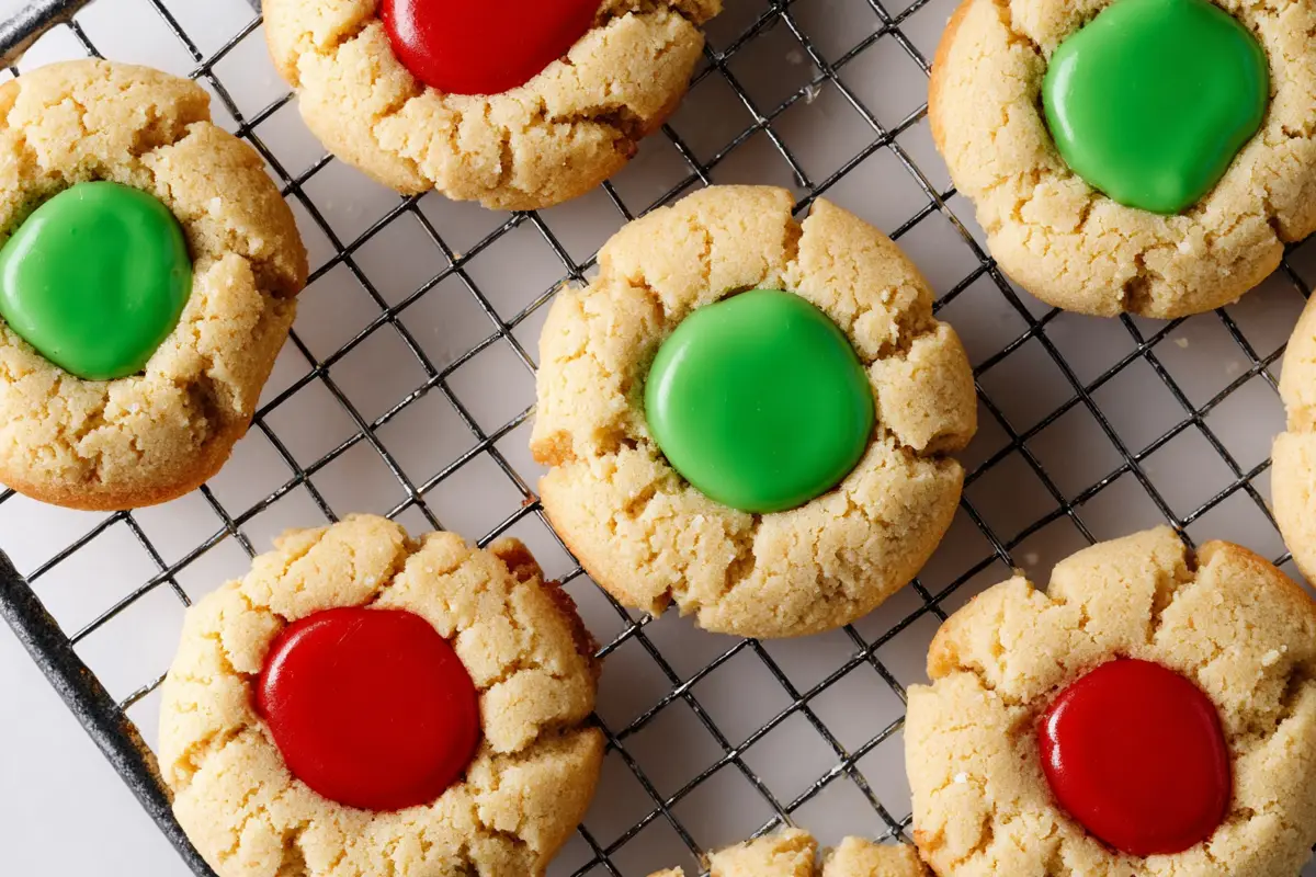 Thumbprint Cookies With Green Icing