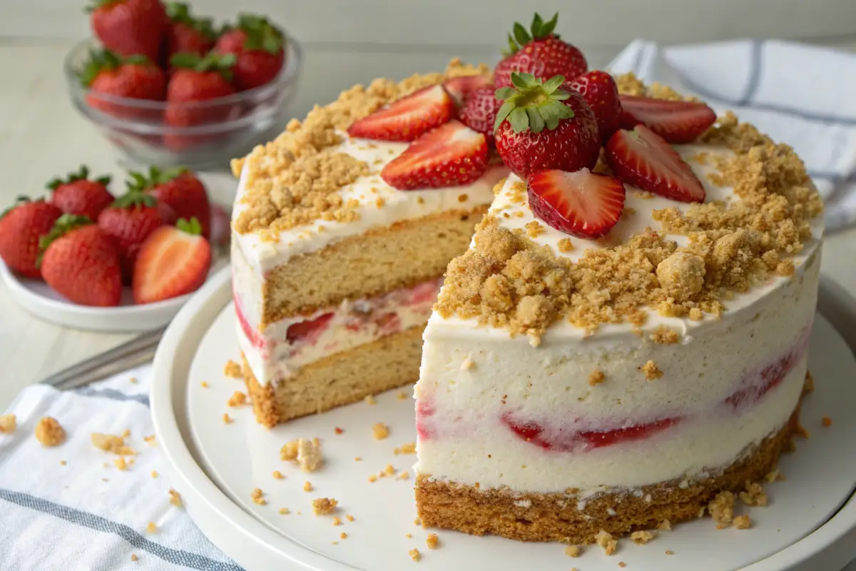Strawberry Crunch Cake