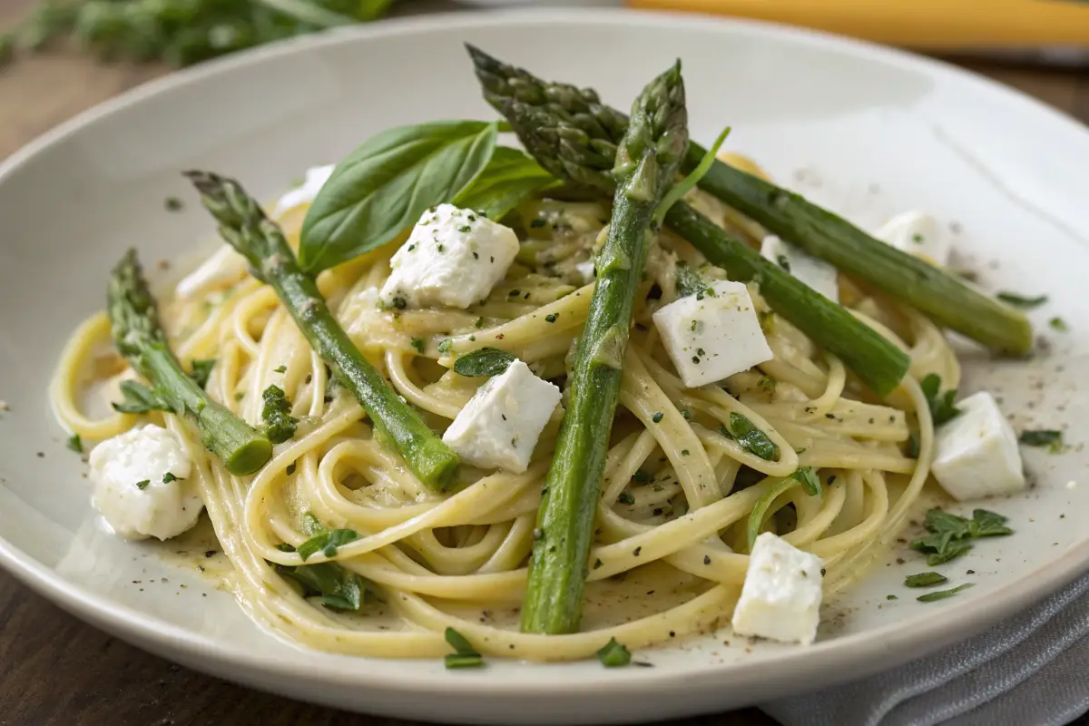 Asparagus and Goat Cheese Pasta
