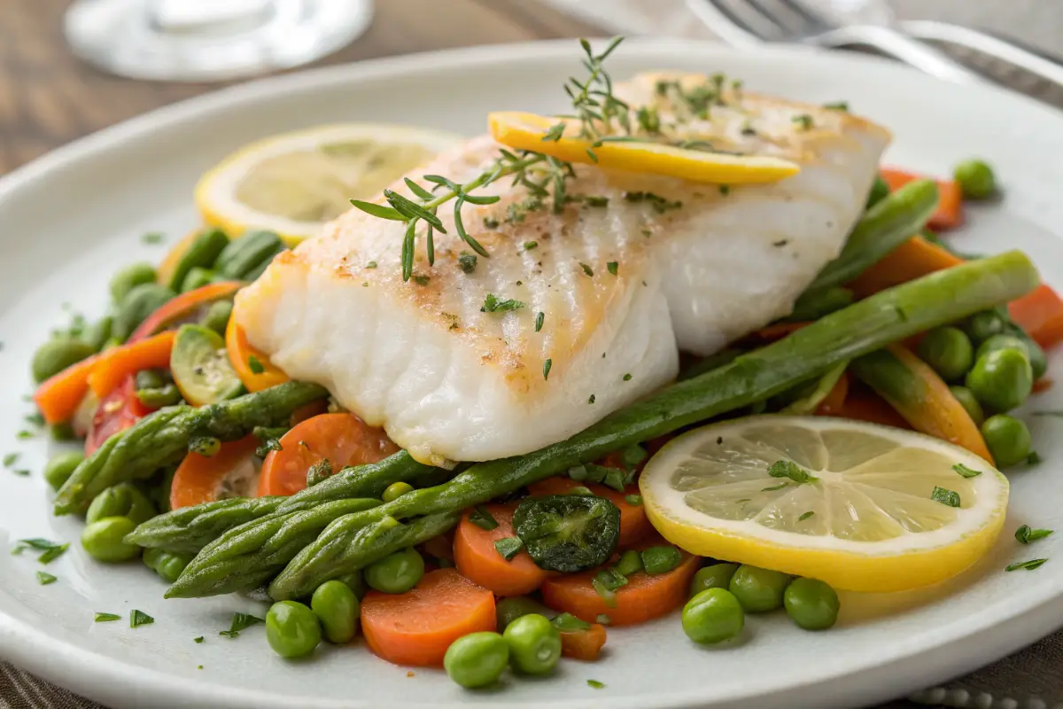 Baked Cod With Spring Vegetables
