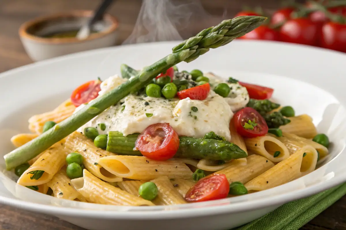 Baked Pasta with Ricotta and Spring Vegetables