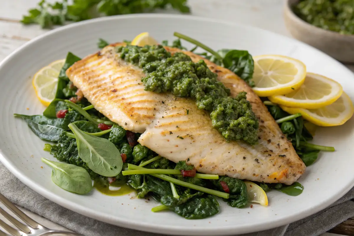 Baked Tilapia With Chimichurri Sauce