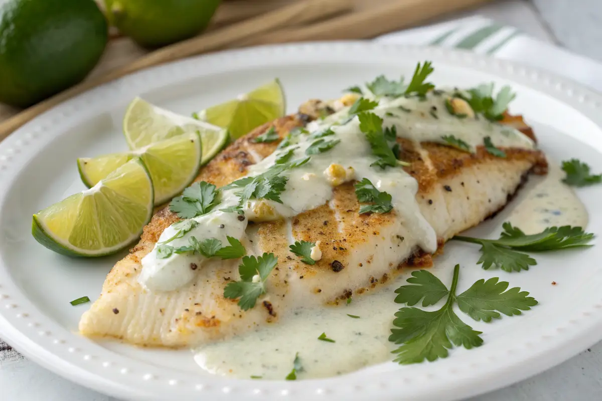 Baked Tilapia with Coconut Lime Sauce