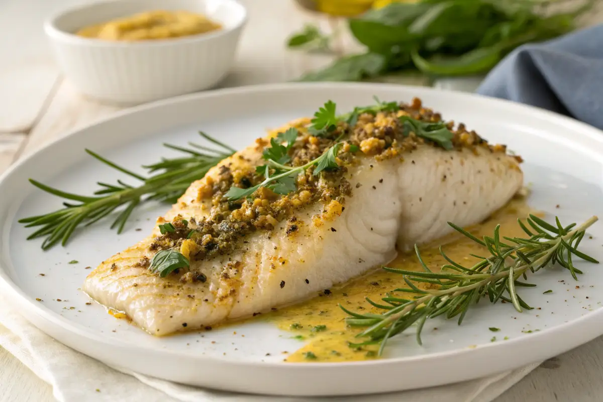 Baked Tilapia with Dijon Mustard and Fresh Herbs