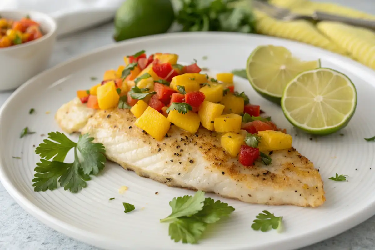 Baked Tilapia with Fresh Mango Salsa