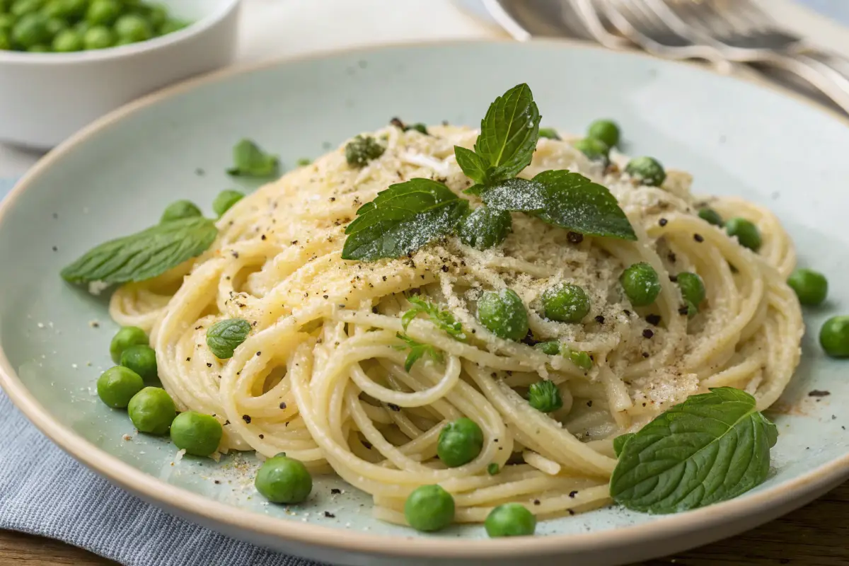 Cacio e Pepe With Peas And Mint
