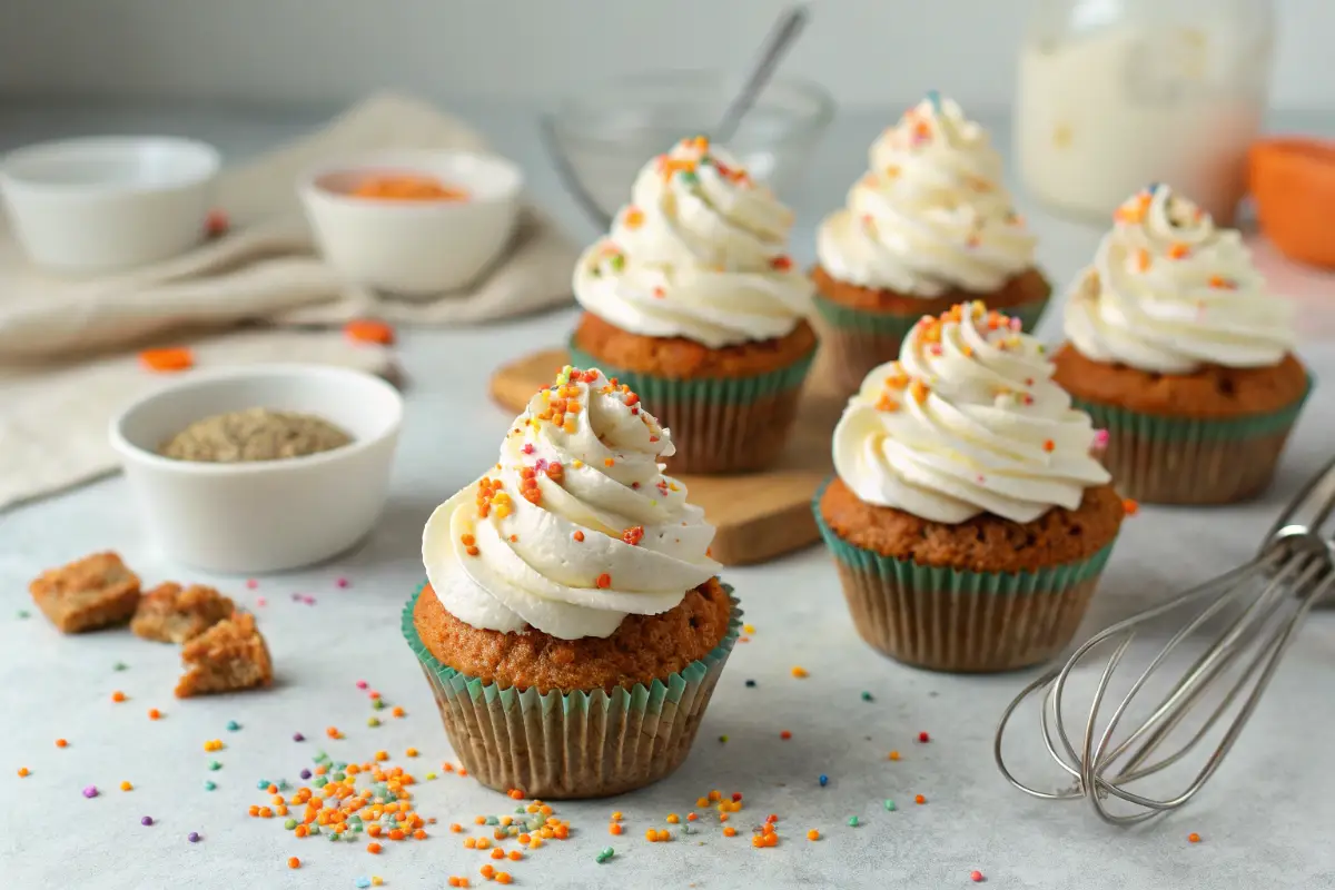 Carrot Cake Cupcakes with Cream Cheese Frosting