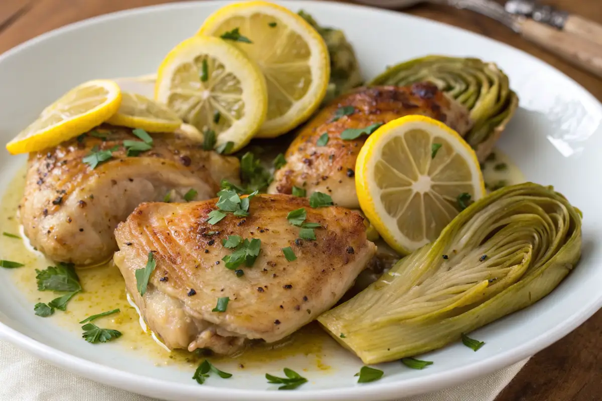 Chicken Thighs With Lemon And Artichokes
