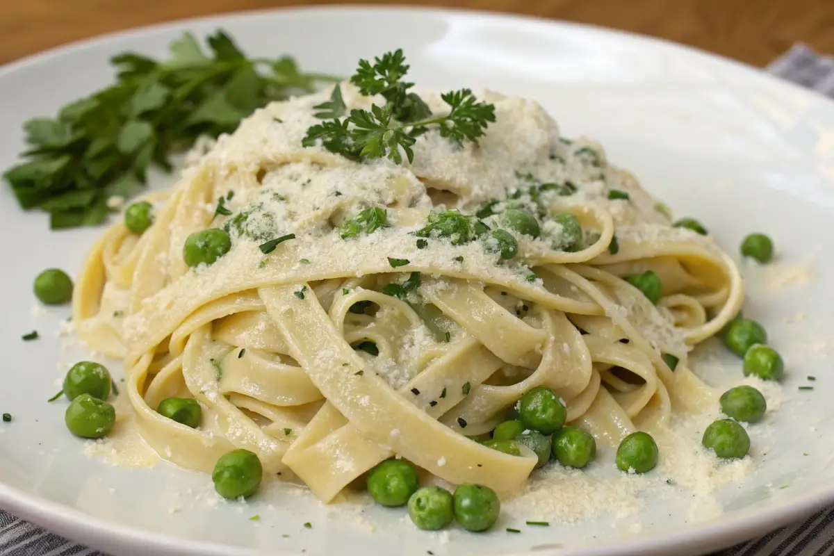 Fettuccine With Spring Pea Alfredo