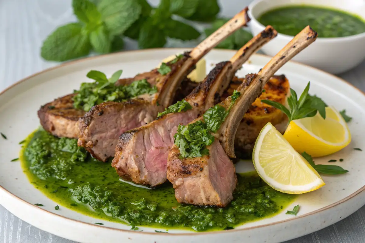 Lamb Chops with Mint Chimichurri
