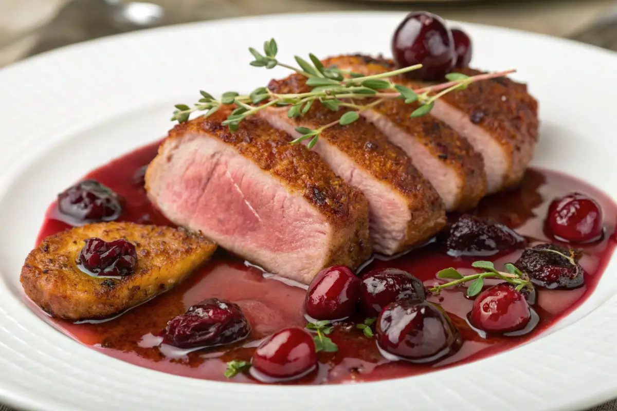Pan-Seared Duck Breast with Cherry Sauce