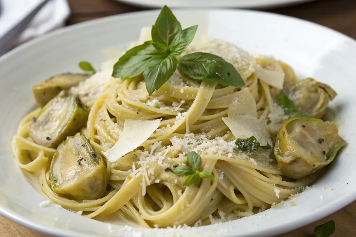 Pasta with Artichoke Hearts and Parmesan