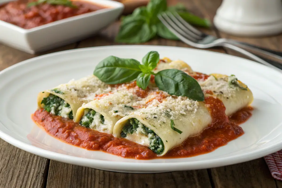 Ricotta and Spinach Cannelloni