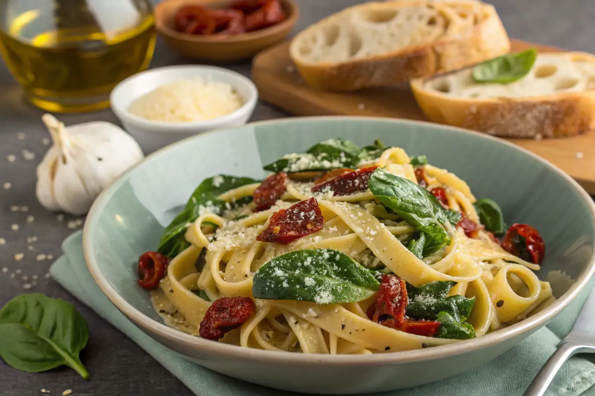 Spinach And Sun-Dried Tomato Pasta