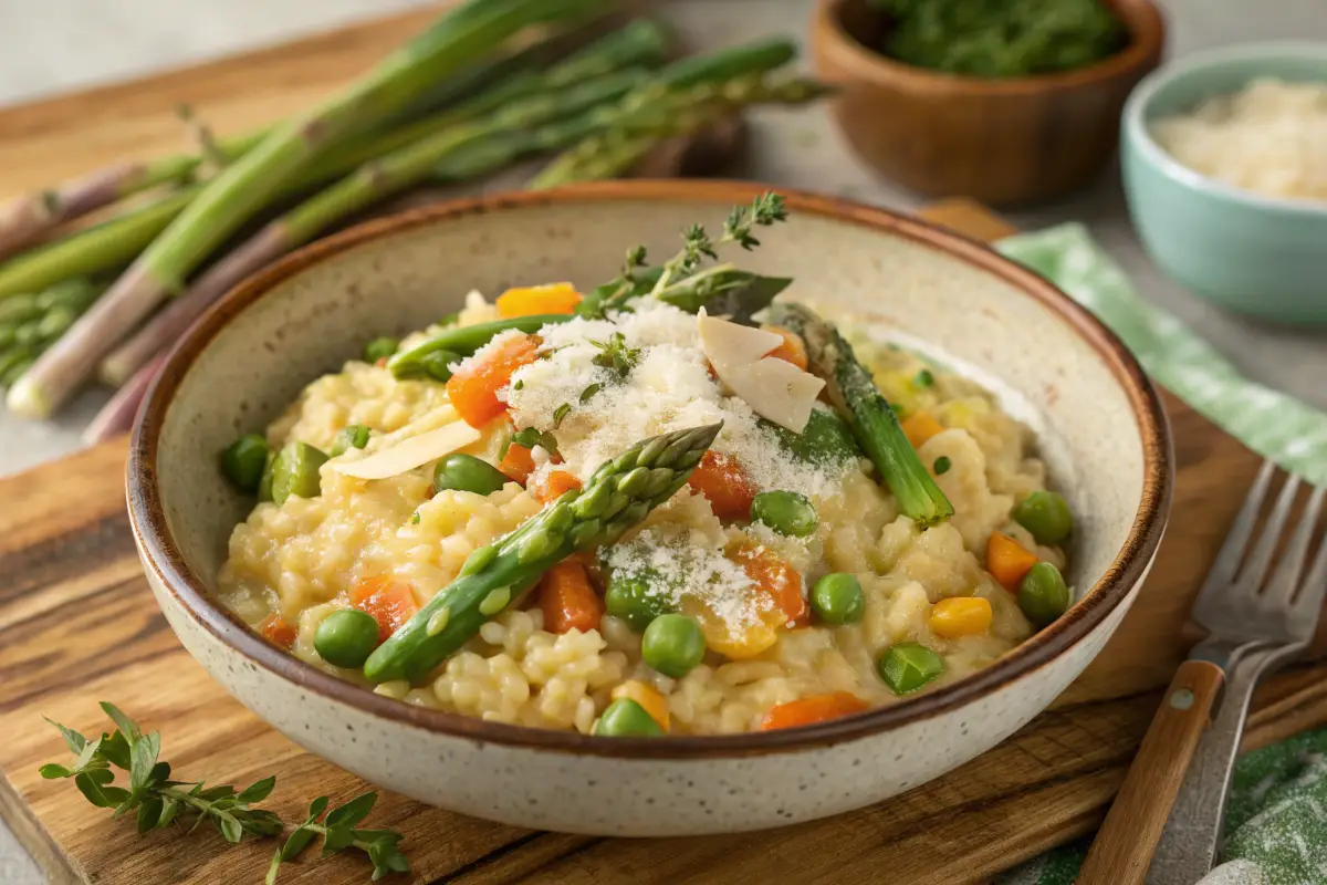 Spring Vegetable Risotto with Parmesan