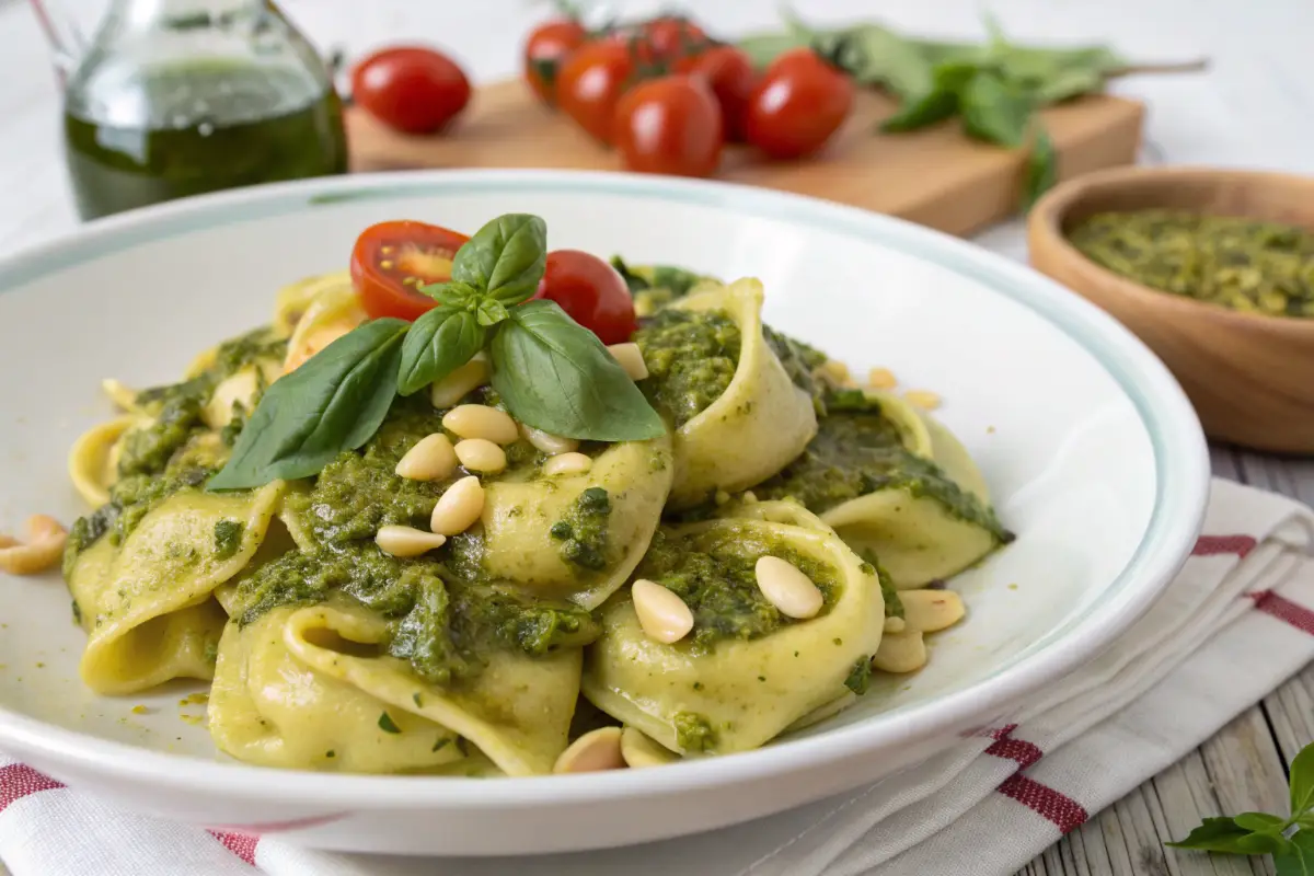 Warm Tortellini With Spring Pesto