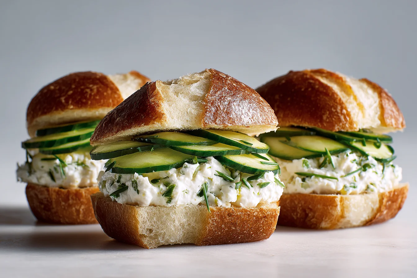 Cucumber Cream Cheese Finger Sandwiches
