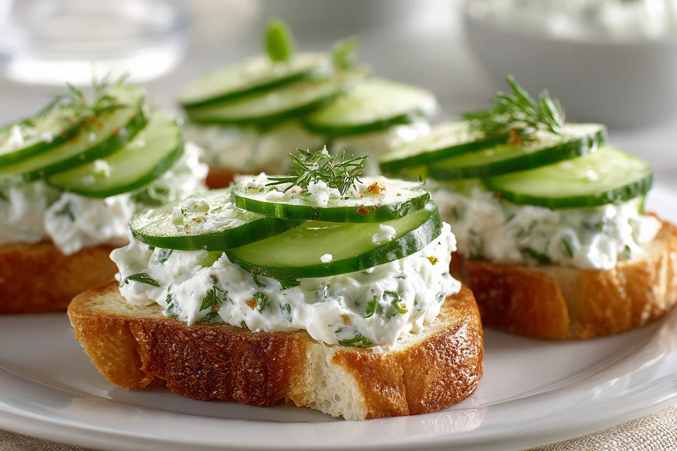 Cucumber Cream Cheese Finger Sandwiches