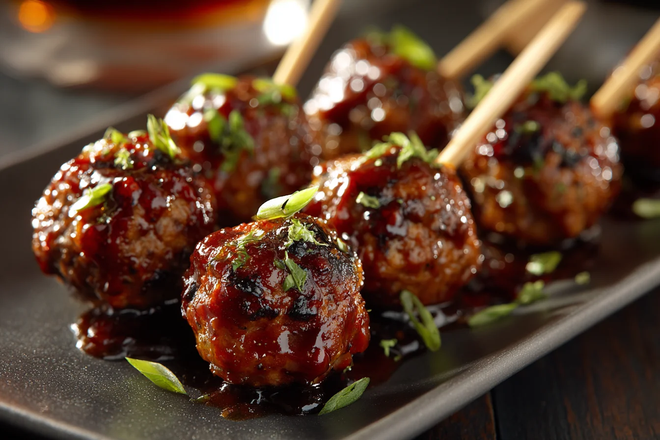 BBQ Meatball Skewers