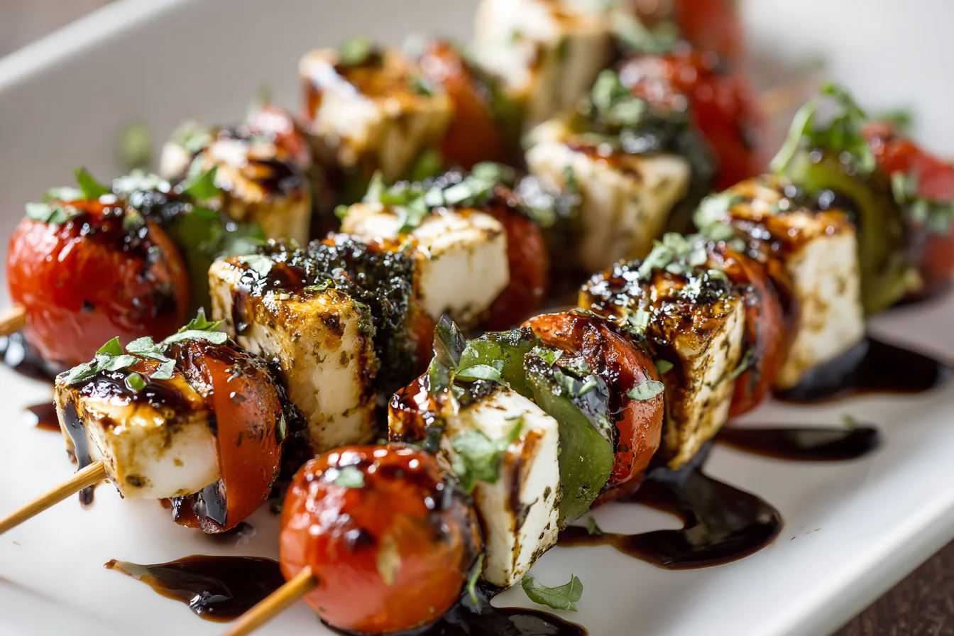 Caprese Skewers with Balsamic Glaze
