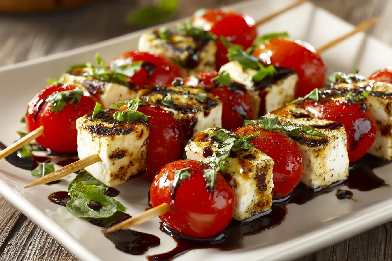 Caprese Skewers with Balsamic Glaze