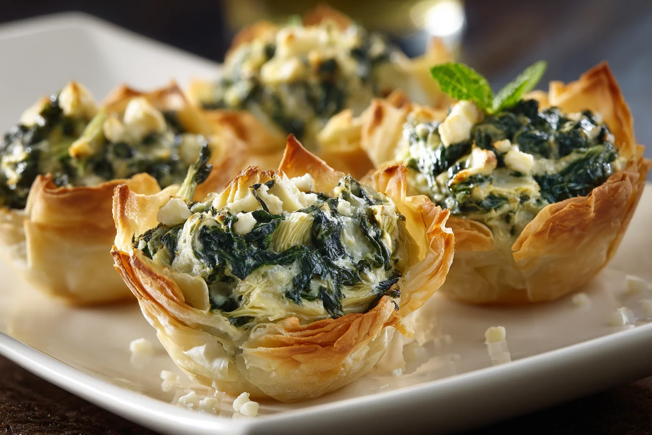 Spinach and Artichoke Phyllo Cups