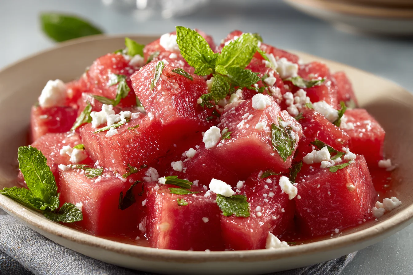 Watermelon Feta Mint Salad