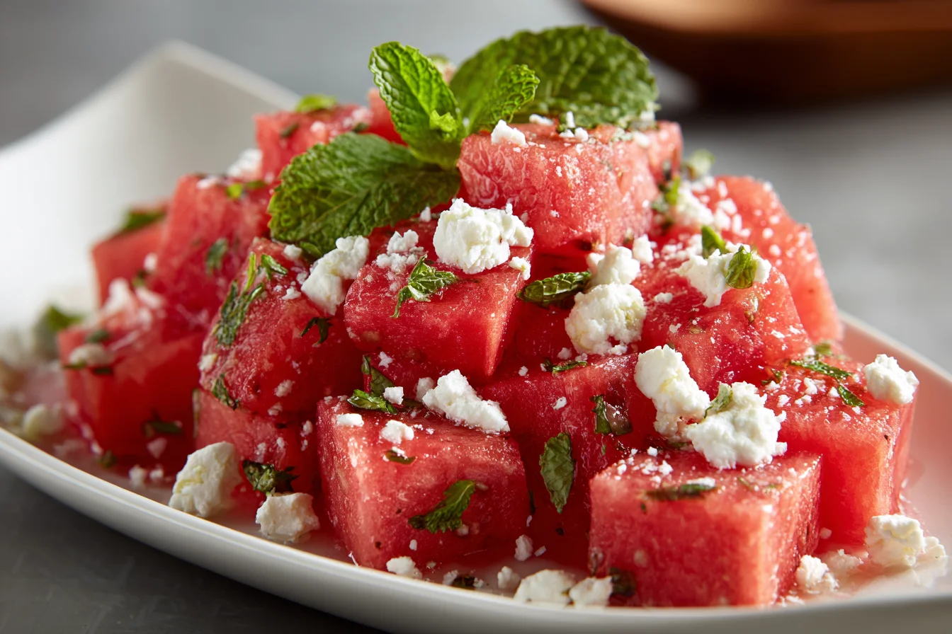 Watermelon Feta Mint Salad