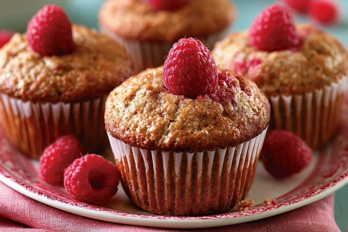 raspberry oat bran muffins