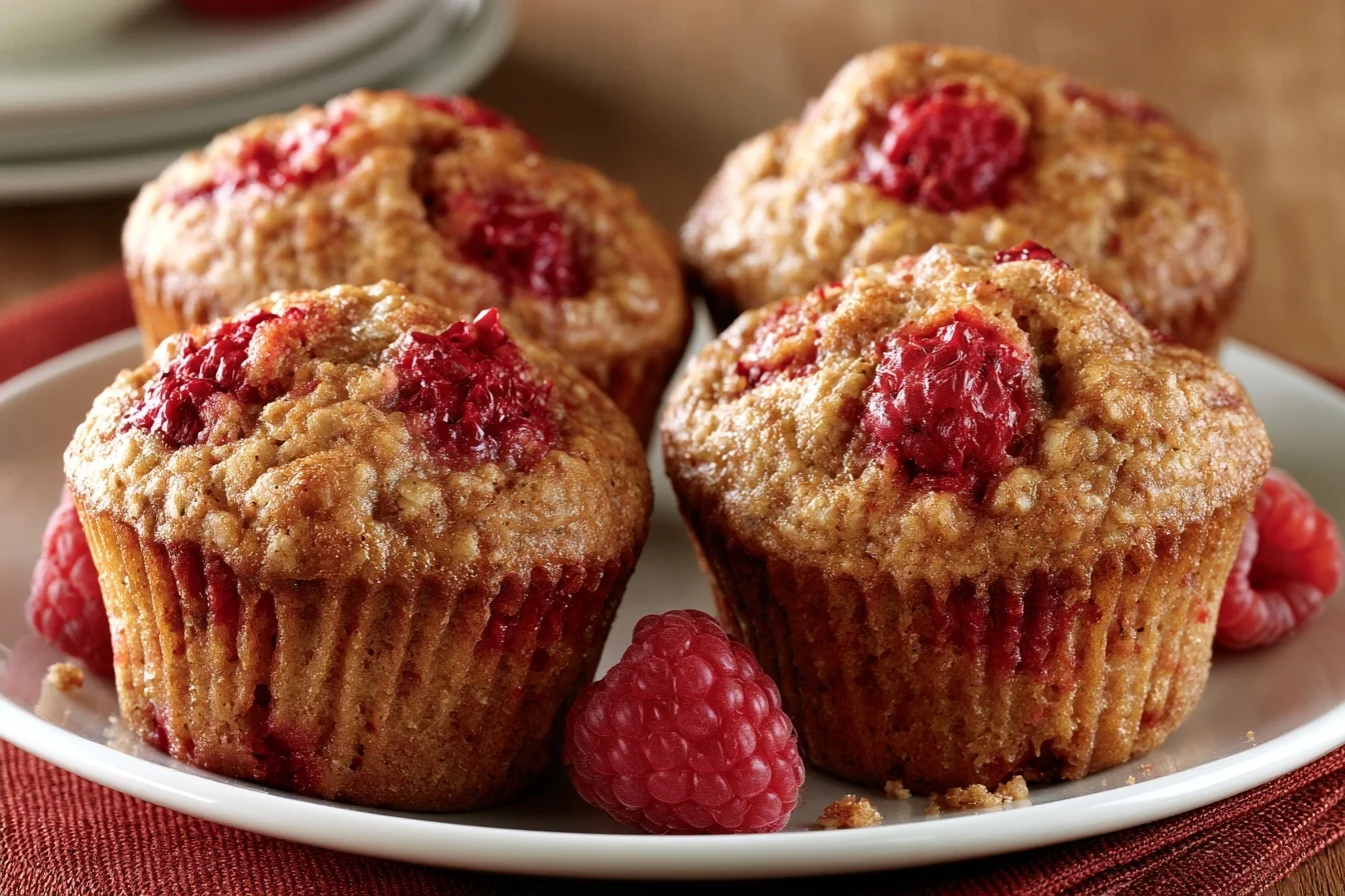 Raspberry Oat Bran Muffins