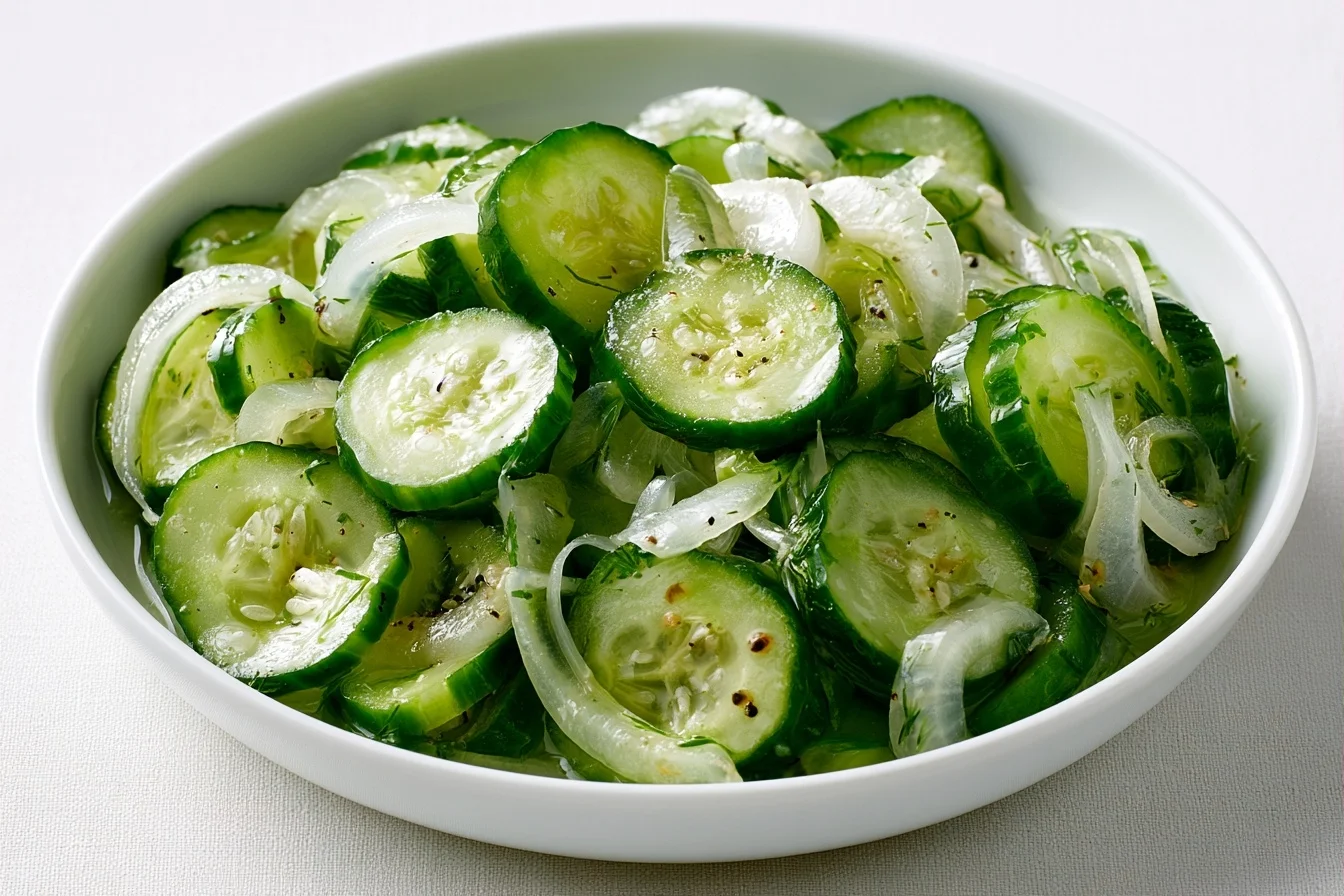 quick pickled cucumbers and onions