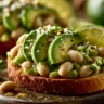 avocado white bean toast