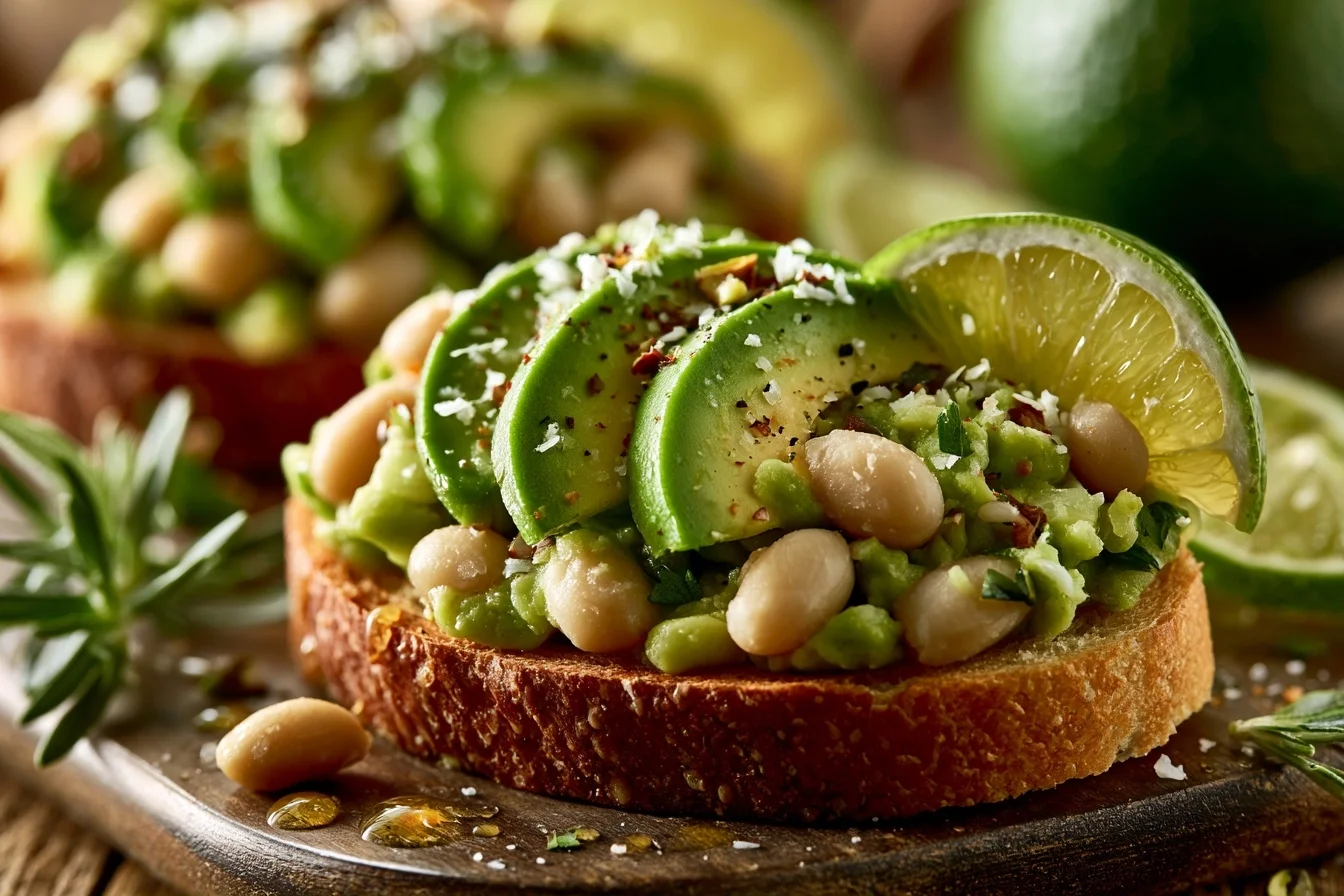 avocado white bean toast